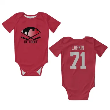 Red Detroit Red Wings Dylan Larkin   Newborn & Infant Bodysuit