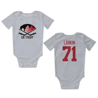 White Detroit Red Wings Dylan Larkin   Newborn & Infant Bodysuit